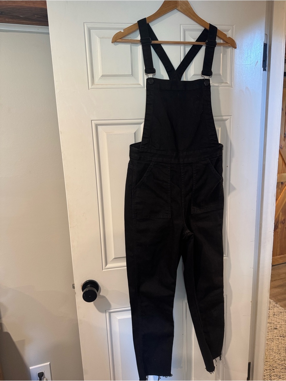 Madewell Cross Back Denim Overalls-Black